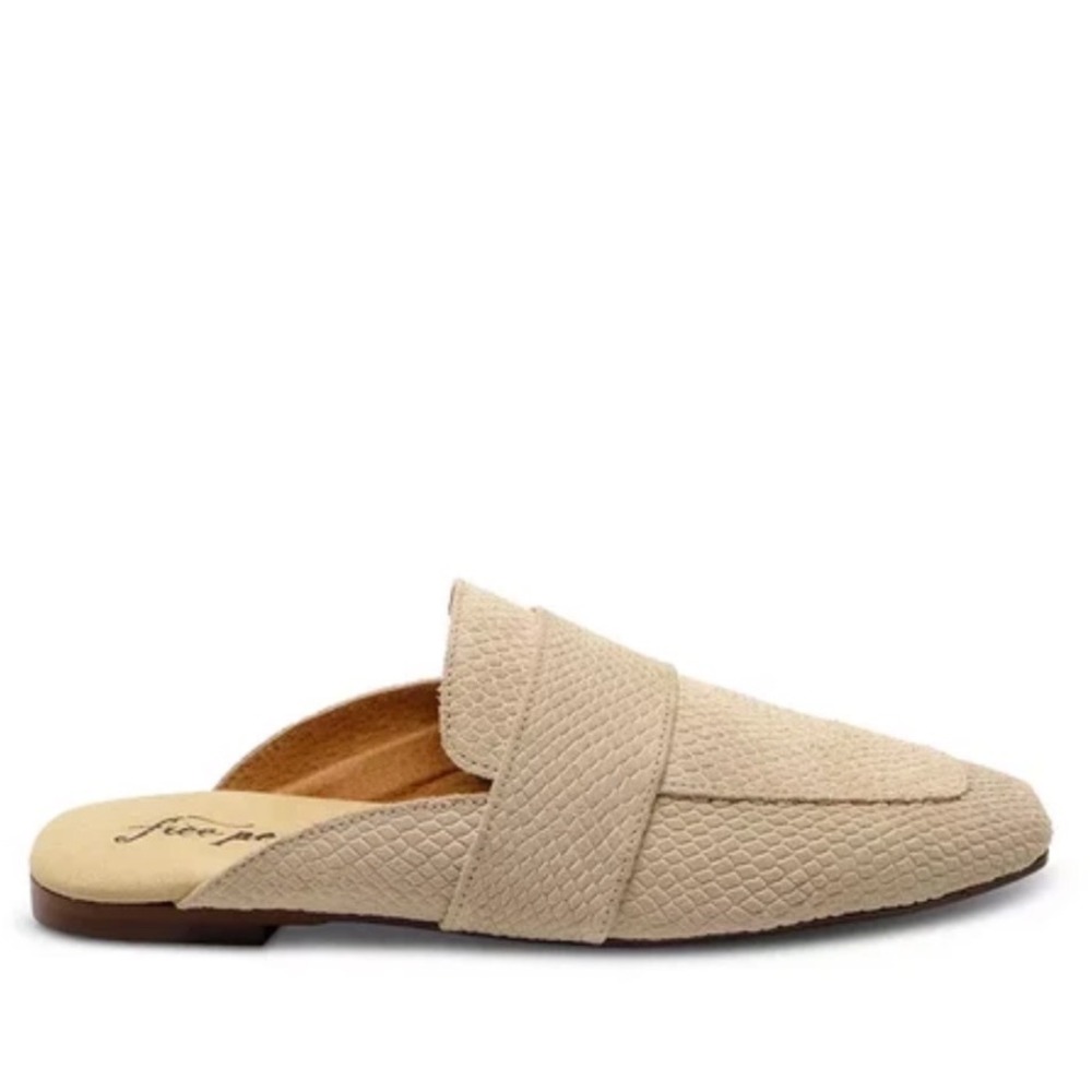 Free People At Ease Natural Beige Loafer Mules Flats Women's Size 42 US 11